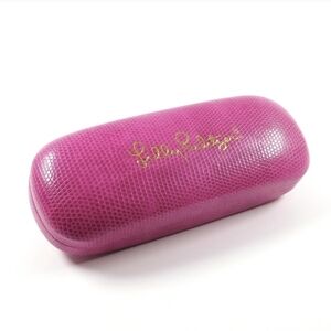 Lilly Pulitzer Pink Pebbled Leather Eyeglasses Case